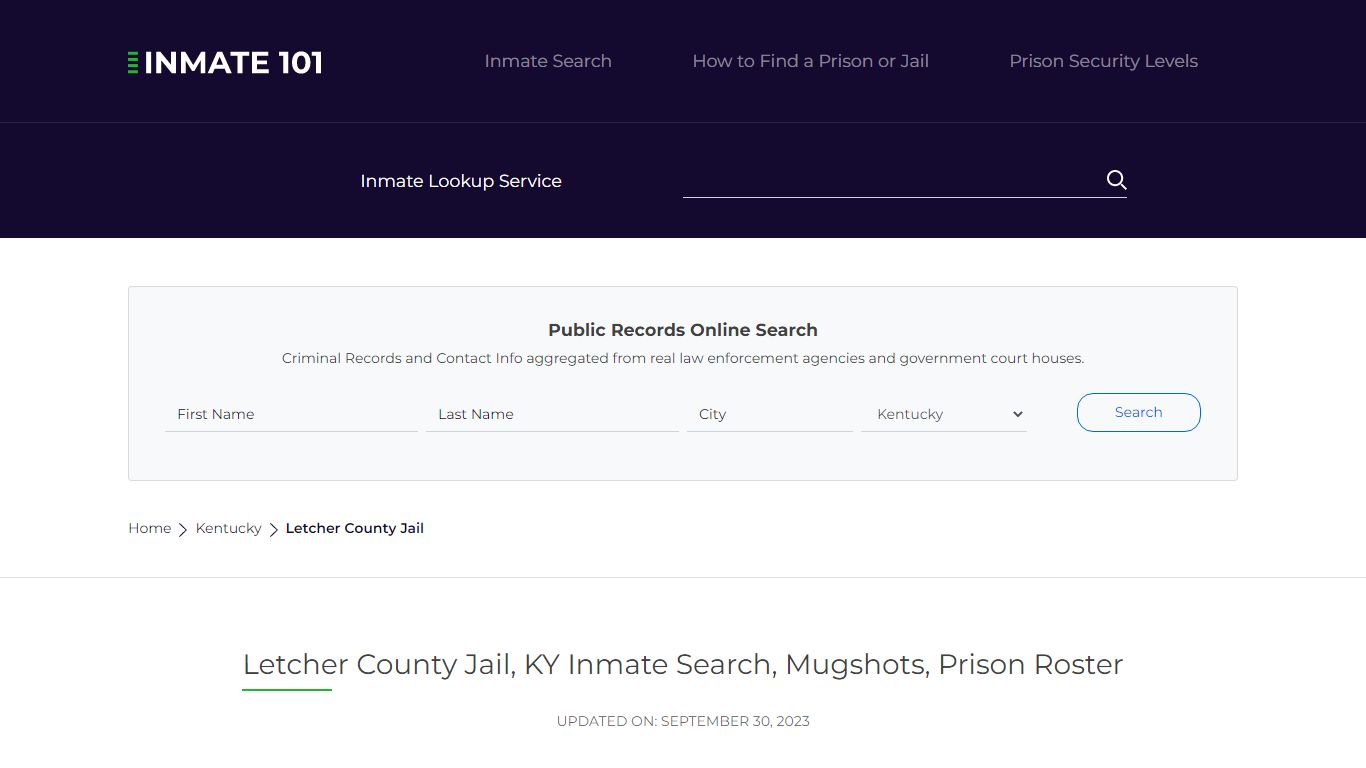 Letcher County Jail, KY Inmate Search, Mugshots, Prison Roster